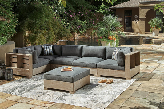 Citrine Park 5-Piece Outdoor Sectional with Ottoman at Towne & Country Furniture (AL) furniture, home furniture, home decor, sofa, bedding