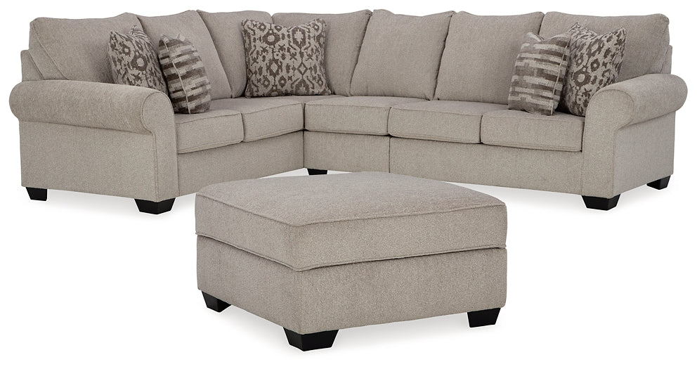 Claireah 3-Piece Sectional with Ottoman at Towne & Country Furniture (AL) furniture, home furniture, home decor, sofa, bedding