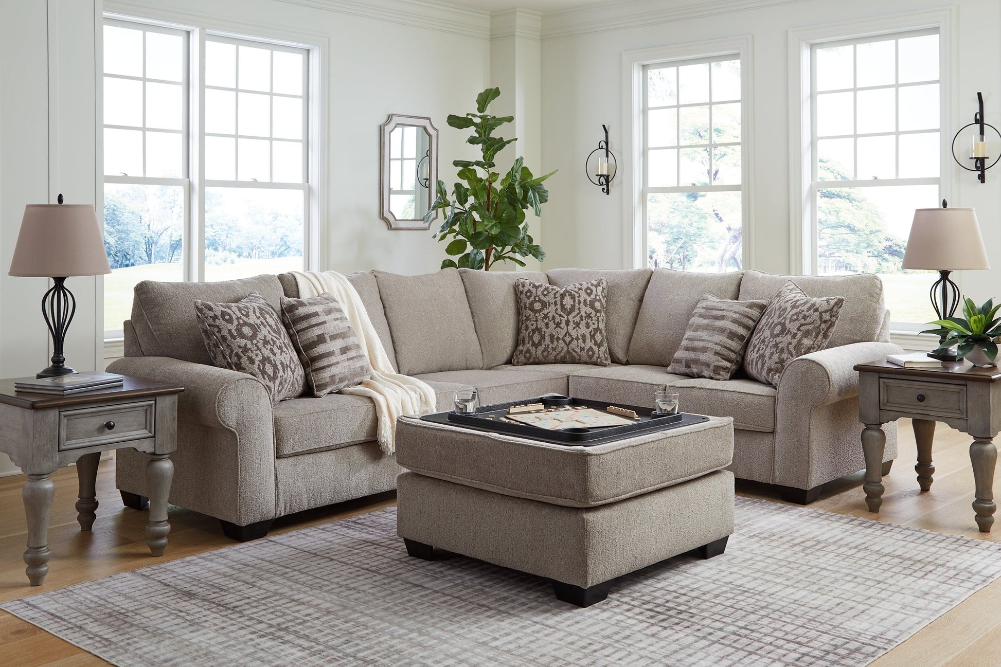 Claireah 3-Piece Sectional with Ottoman at Towne & Country Furniture (AL) furniture, home furniture, home decor, sofa, bedding