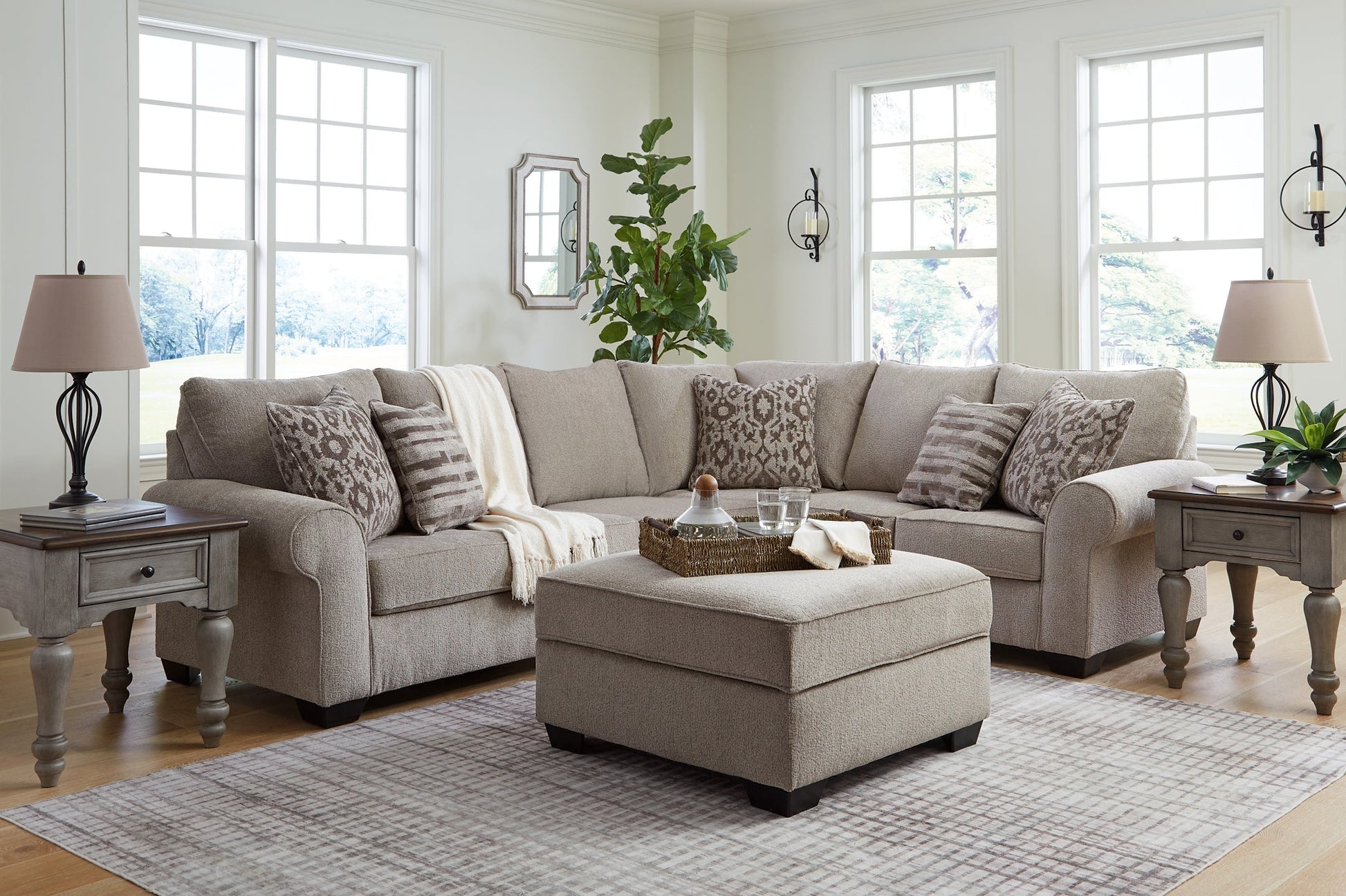 Claireah 3-Piece Sectional with Ottoman at Towne & Country Furniture (AL) furniture, home furniture, home decor, sofa, bedding