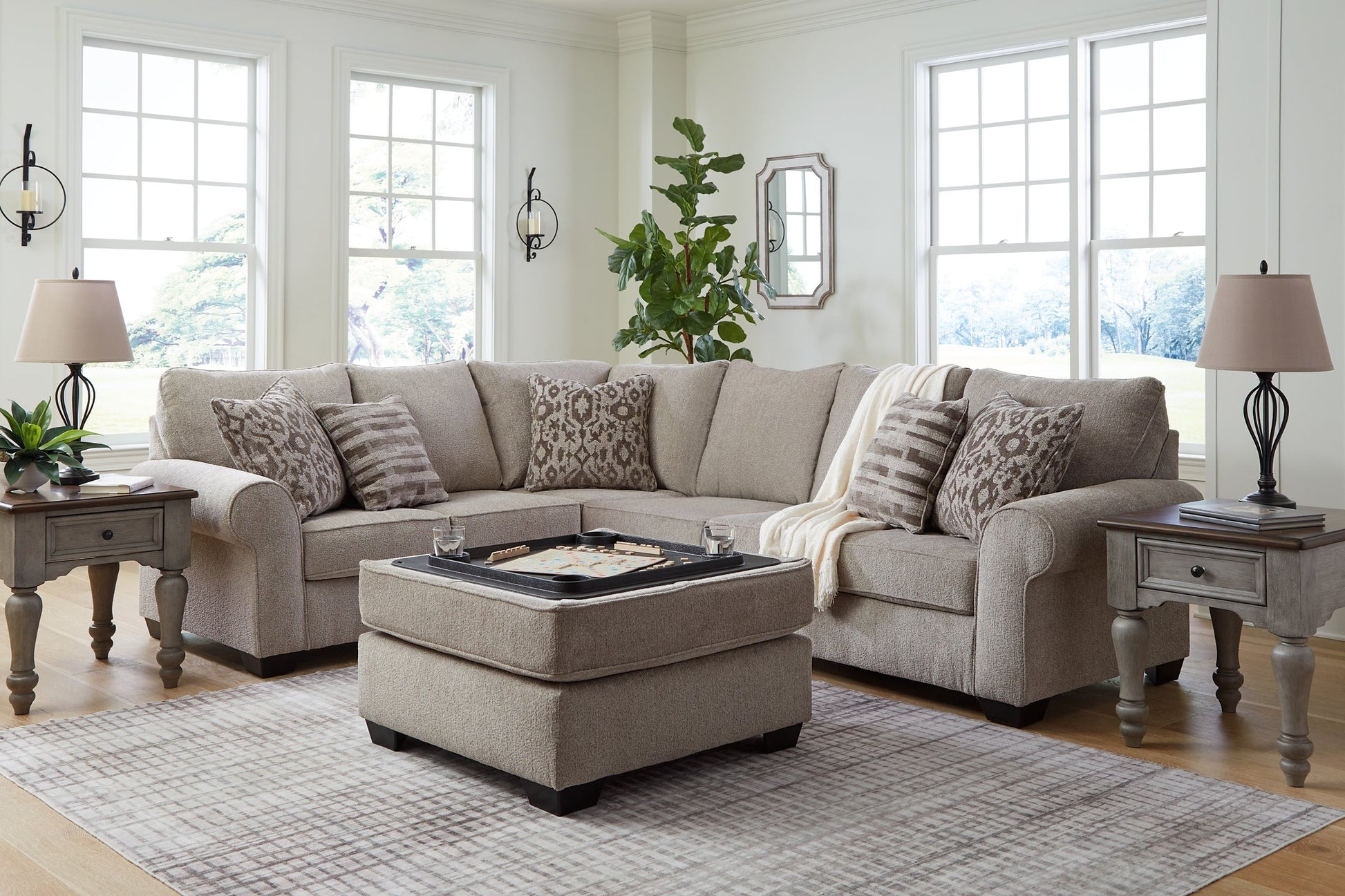 Claireah 3-Piece Sectional with Ottoman at Towne & Country Furniture (AL) furniture, home furniture, home decor, sofa, bedding
