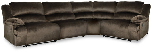 Clonmel 4-Piece Reclining Sectional at Towne & Country Furniture (AL) furniture, home furniture, home decor, sofa, bedding