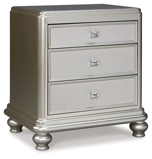 Coralayne California King Upholstered Bed with Mirrored Dresser, Chest and Nightstand at Towne & Country Furniture (AL) furniture, home furniture, home decor, sofa, bedding