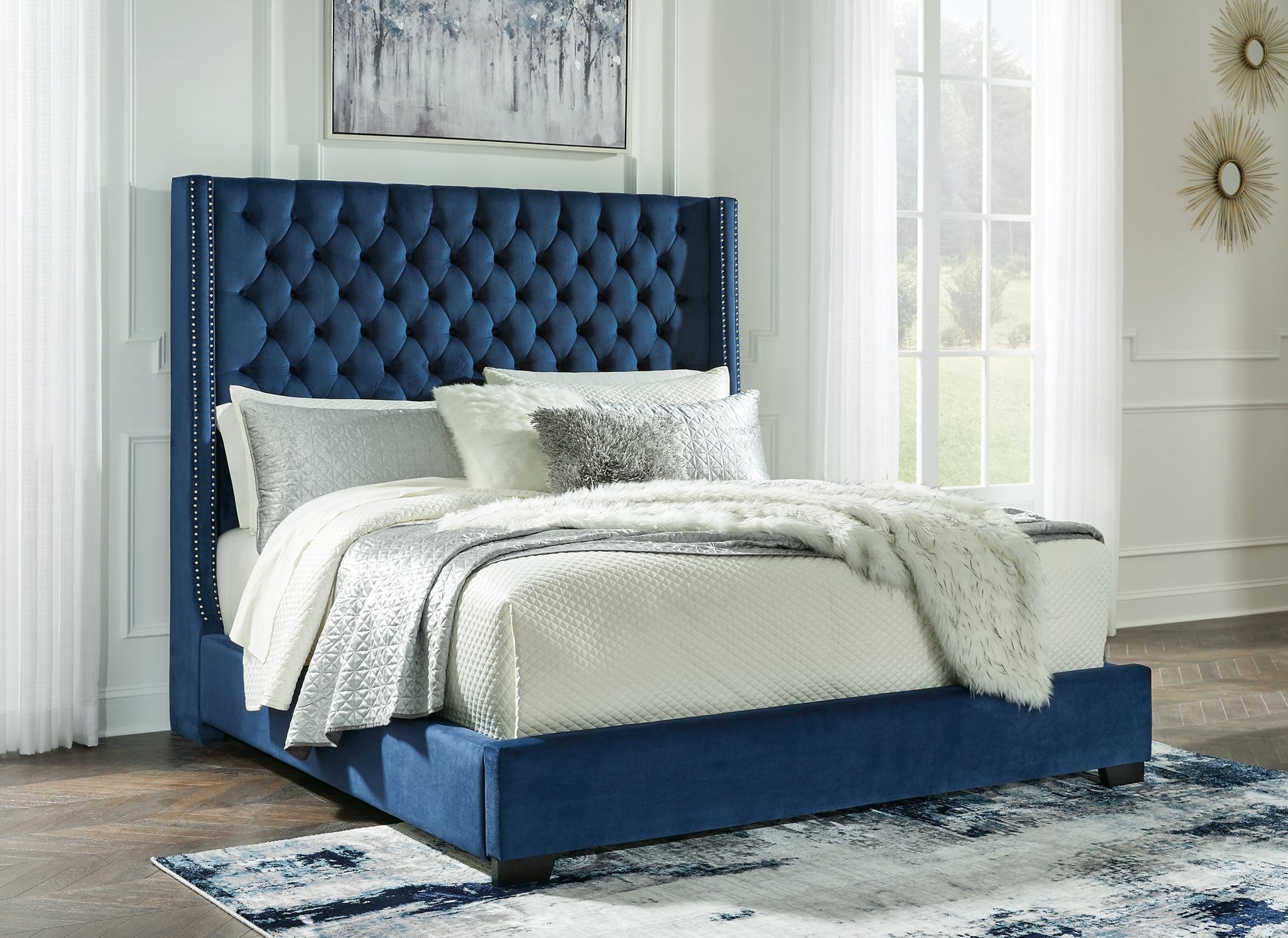 Coralayne Queen Upholstered Bed with Dresser at Towne & Country Furniture (AL) furniture, home furniture, home decor, sofa, bedding