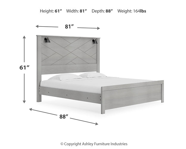 Cottonburg King Panel Bed with Mirrored Dresser at Towne & Country Furniture (AL) furniture, home furniture, home decor, sofa, bedding