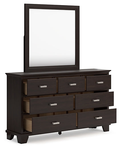 Covetown Dresser and Mirror at Towne & Country Furniture (AL) furniture, home furniture, home decor, sofa, bedding