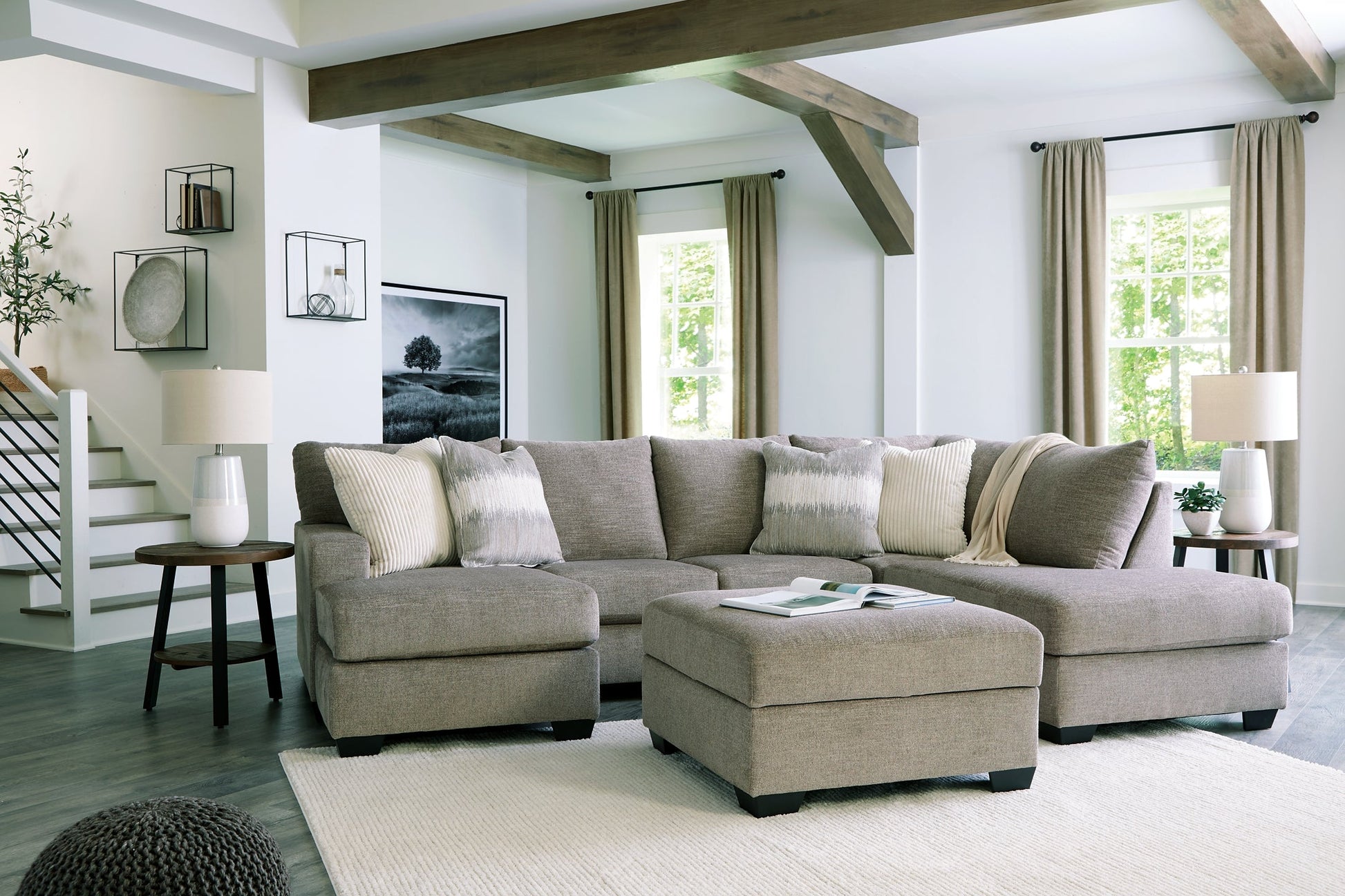 Creswell 2-Piece Sectional with Ottoman at Towne & Country Furniture (AL) furniture, home furniture, home decor, sofa, bedding