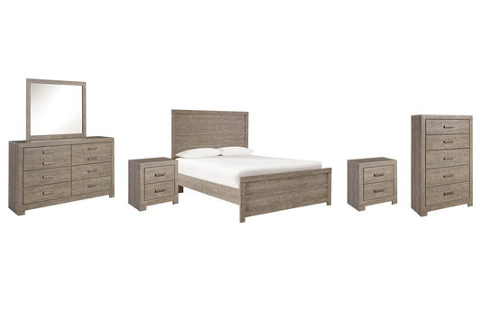 Culverbach Full Panel Bed with Mirrored Dresser, Chest and 2 Nightstands at Towne & Country Furniture (AL) furniture, home furniture, home decor, sofa, bedding