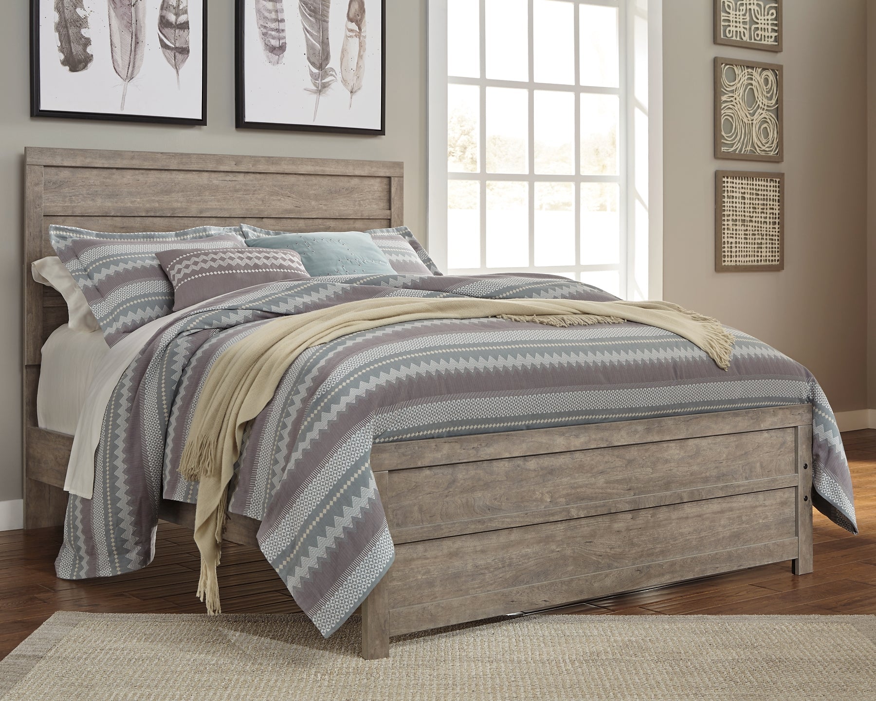 Culverbach Queen Panel Bed with Mirrored Dresser and 2 Nightstands at Towne & Country Furniture (AL) furniture, home furniture, home decor, sofa, bedding