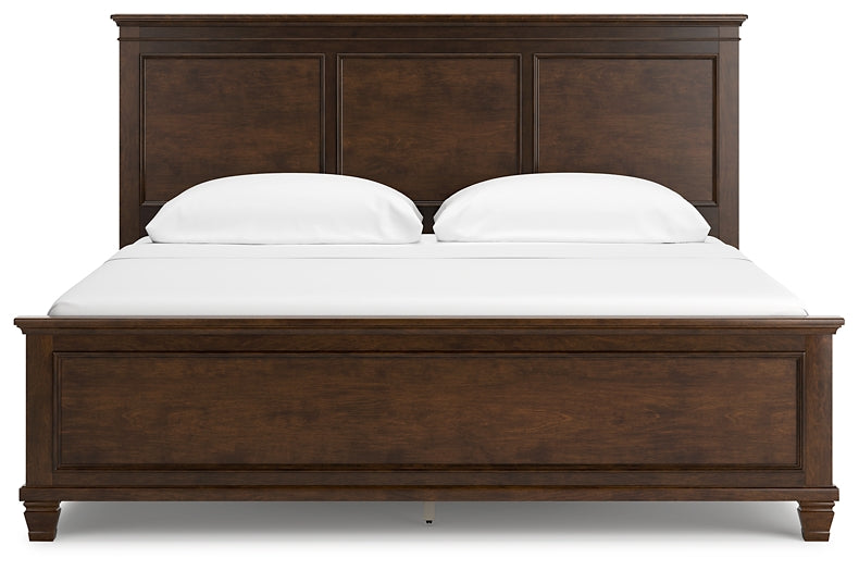 Danabrin California King Panel Bed with Mirrored Dresser, Chest and 2 Nightstands at Towne & Country Furniture (AL) furniture, home furniture, home decor, sofa, bedding