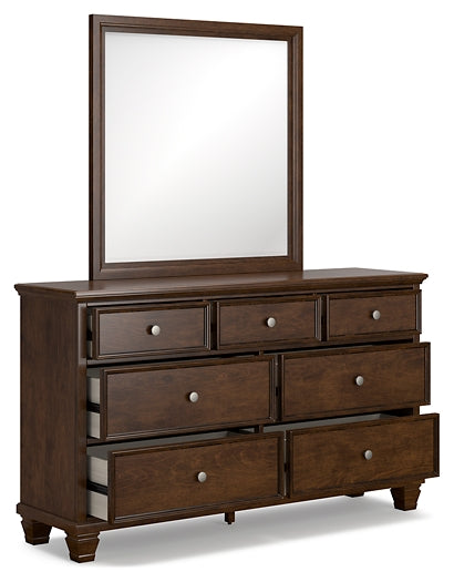 Danabrin California King Panel Bed with Mirrored Dresser, Chest and 2 Nightstands at Towne & Country Furniture (AL) furniture, home furniture, home decor, sofa, bedding