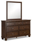 Danabrin California King Panel Bed with Mirrored Dresser and 2 Nightstands at Towne & Country Furniture (AL) furniture, home furniture, home decor, sofa, bedding
