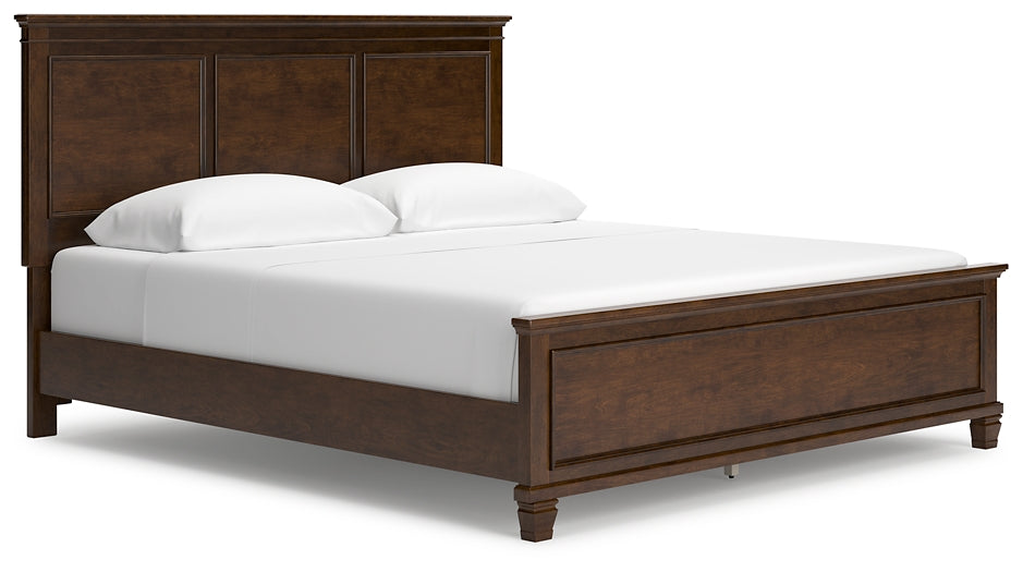 Danabrin California King Panel Bed with Mirrored Dresser and 2 Nightstands at Towne & Country Furniture (AL) furniture, home furniture, home decor, sofa, bedding