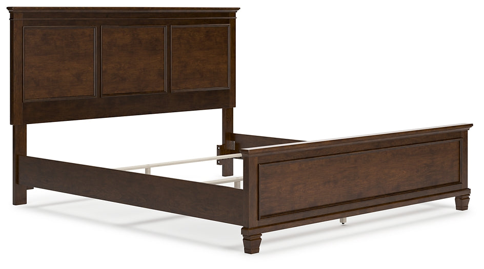 Danabrin California King Panel Bed with Mirrored Dresser and 2 Nightstands at Towne & Country Furniture (AL) furniture, home furniture, home decor, sofa, bedding