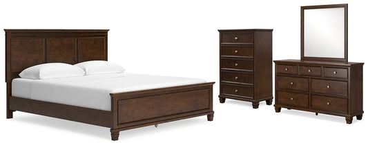 Danabrin California King Panel Bed with Mirrored Dresser and Chest at Towne & Country Furniture (AL) furniture, home furniture, home decor, sofa, bedding
