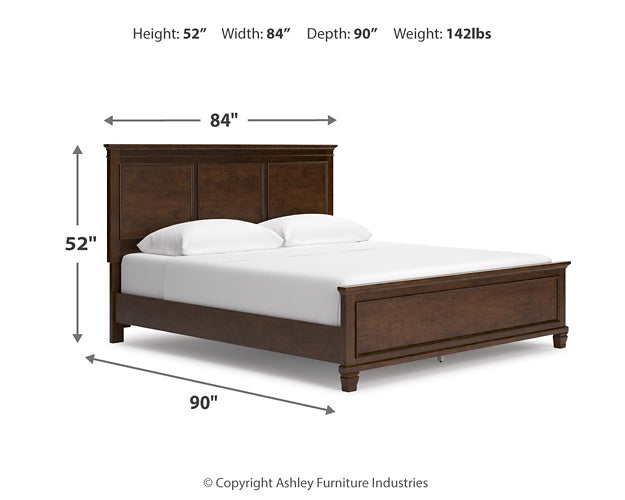 Danabrin California King Panel Bed with Mirrored Dresser at Towne & Country Furniture (AL) furniture, home furniture, home decor, sofa, bedding