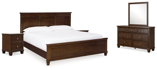 Danabrin King Panel Bed with Mirrored Dresser and 2 Nightstands at Towne & Country Furniture (AL) furniture, home furniture, home decor, sofa, bedding