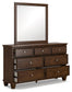 Danabrin King Panel Bed with Mirrored Dresser and Chest at Towne & Country Furniture (AL) furniture, home furniture, home decor, sofa, bedding
