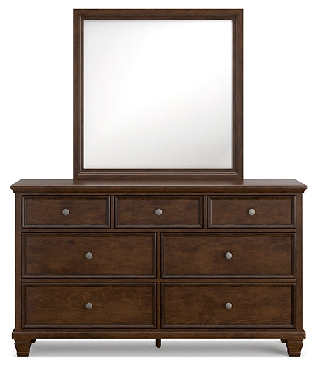 Danabrin King Panel Bed with Mirrored Dresser and Chest at Towne & Country Furniture (AL) furniture, home furniture, home decor, sofa, bedding