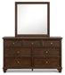 Danabrin King Panel Bed with Mirrored Dresser and Chest at Towne & Country Furniture (AL) furniture, home furniture, home decor, sofa, bedding