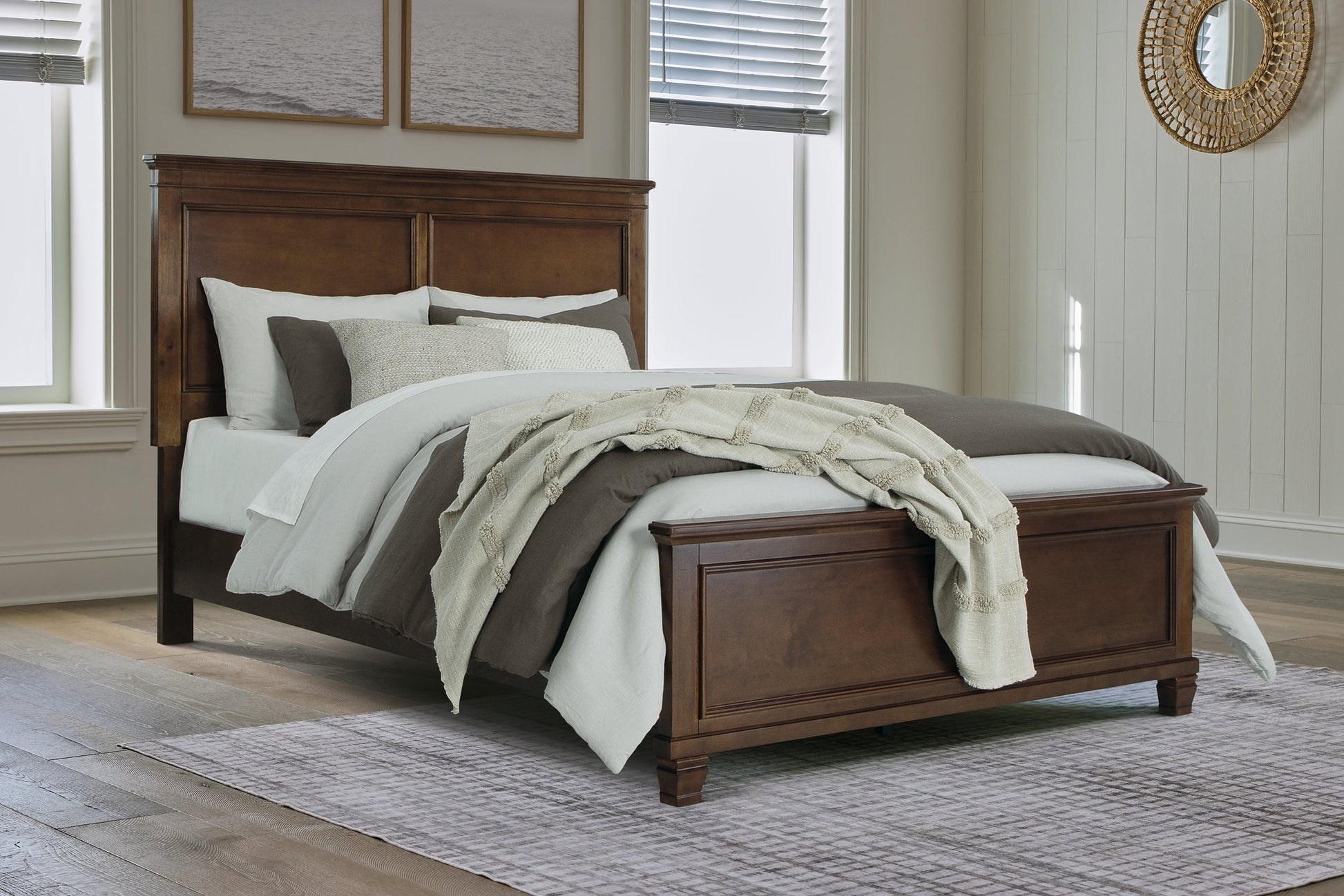 Danabrin Queen Panel Bed with Mirrored Dresser and 2 Nightstands at Towne & Country Furniture (AL) furniture, home furniture, home decor, sofa, bedding