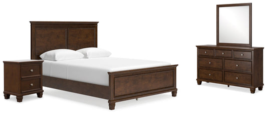 Danabrin Queen Panel Bed with Mirrored Dresser and Nightstand at Towne & Country Furniture (AL) furniture, home furniture, home decor, sofa, bedding