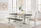 Darborn Dining Table and 4 Chairs and Bench at Towne & Country Furniture (AL) furniture, home furniture, home decor, sofa, bedding