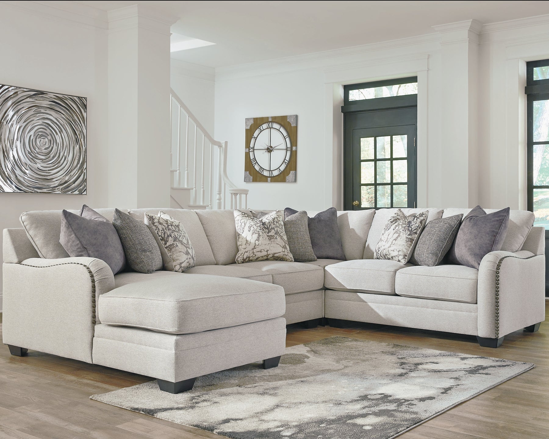 Dellara 4-Piece Sectional with Ottoman at Towne & Country Furniture (AL) furniture, home furniture, home decor, sofa, bedding