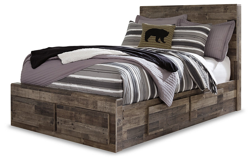 Derekson Full Panel Bed with 6 Storage Drawers with Mirrored Dresser and 2 Nightstands at Towne & Country Furniture (AL) furniture, home furniture, home decor, sofa, bedding