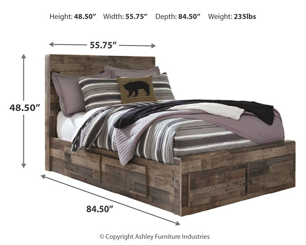 Derekson Full Panel Bed with 6 Storage Drawers with Mirrored Dresser and 2 Nightstands at Towne & Country Furniture (AL) furniture, home furniture, home decor, sofa, bedding