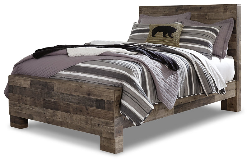 Derekson Full Panel Bed with Mirrored Dresser at Towne & Country Furniture (AL) furniture, home furniture, home decor, sofa, bedding