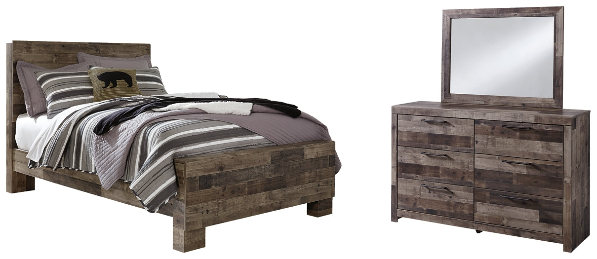 Derekson Full Panel Bed with Mirrored Dresser at Towne & Country Furniture (AL) furniture, home furniture, home decor, sofa, bedding