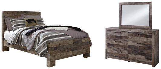 Derekson Full Panel Bed with Mirrored Dresser at Towne & Country Furniture (AL) furniture, home furniture, home decor, sofa, bedding