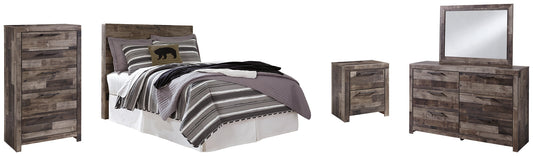 Derekson Full Panel Headboard with Mirrored Dresser, Chest and Nightstand at Towne & Country Furniture (AL) furniture, home furniture, home decor, sofa, bedding