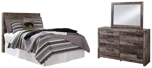 Derekson Full Panel Headboard with Mirrored Dresser at Towne & Country Furniture (AL) furniture, home furniture, home decor, sofa, bedding
