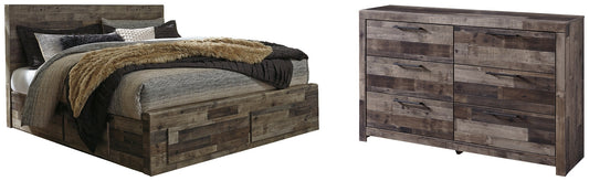 Derekson King Panel Bed with 2 Storage Drawers with Dresser at Towne & Country Furniture (AL) furniture, home furniture, home decor, sofa, bedding