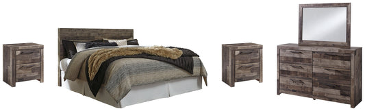 Derekson King Panel Headboard with Mirrored Dresser and 2 Nightstands at Towne & Country Furniture (AL) furniture, home furniture, home decor, sofa, bedding