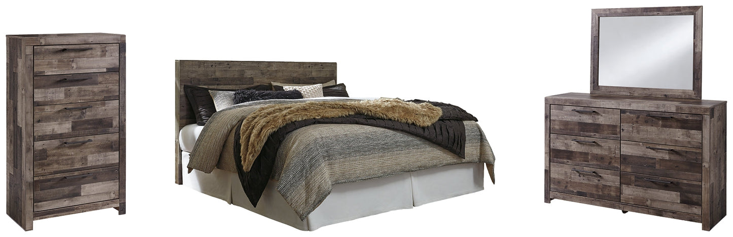 Derekson King Panel Headboard with Mirrored Dresser and Chest at Towne & Country Furniture (AL) furniture, home furniture, home decor, sofa, bedding