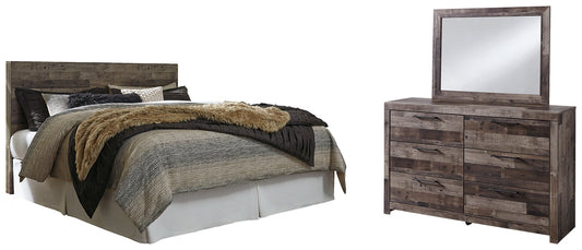 Derekson King Panel Headboard with Mirrored Dresser at Towne & Country Furniture (AL) furniture, home furniture, home decor, sofa, bedding