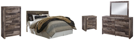 Derekson Queen/Full Panel Headboard with Mirrored Dresser, Chest and Nightstand at Towne & Country Furniture (AL) furniture, home furniture, home decor, sofa, bedding