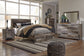 Derekson Queen Panel Bed with 2 Storage Drawers with Mirrored Dresser, Chest and 2 Nightstands at Towne & Country Furniture (AL) furniture, home furniture, home decor, sofa, bedding