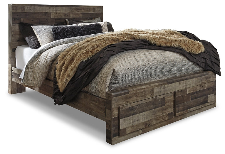 Derekson Queen Panel Bed with 2 Storage Drawers with Mirrored Dresser, Chest and Nightstand at Towne & Country Furniture (AL) furniture, home furniture, home decor, sofa, bedding