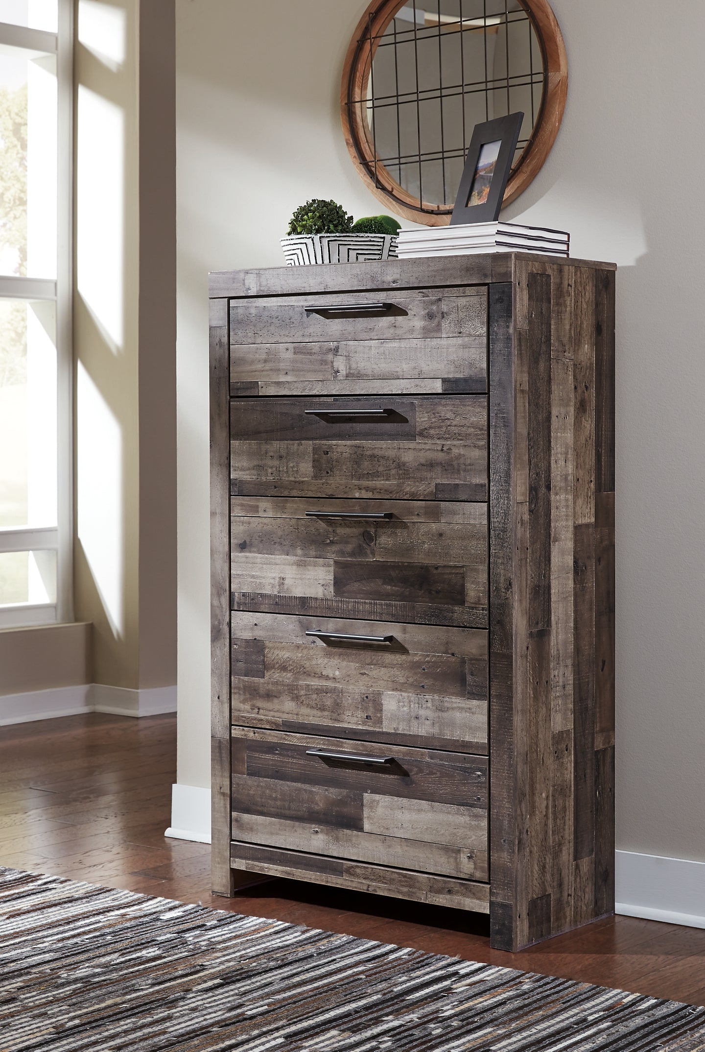 Derekson Queen Panel Bed with 6 Storage Drawers with Mirrored Dresser and Chest at Towne & Country Furniture (AL) furniture, home furniture, home decor, sofa, bedding