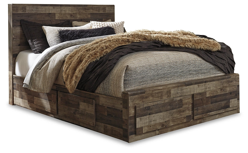 Derekson Queen Panel Bed with 6 Storage Drawers with Mirrored Dresser and Chest at Towne & Country Furniture (AL) furniture, home furniture, home decor, sofa, bedding