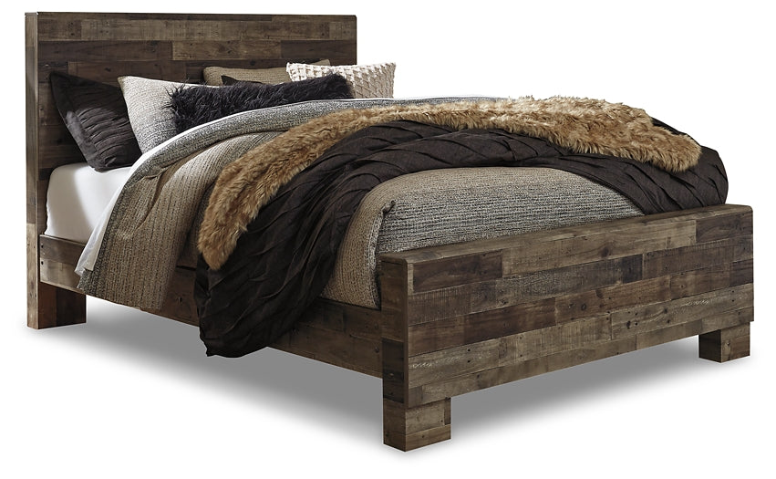 Derekson Queen Panel Bed with Mirrored Dresser, Chest and Nightstand at Towne & Country Furniture (AL) furniture, home furniture, home decor, sofa, bedding