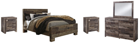 Derekson Queen Panel Bed with Mirrored Dresser and 2 Nightstands at Towne & Country Furniture (AL) furniture, home furniture, home decor, sofa, bedding