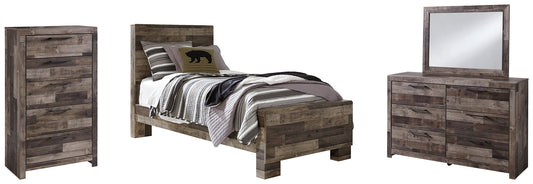 Derekson Twin Panel Bed with Mirrored Dresser and Chest at Towne & Country Furniture (AL) furniture, home furniture, home decor, sofa, bedding