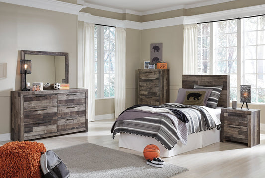 Derekson Twin Panel Headboard with Mirrored Dresser, Chest and Nightstand at Towne & Country Furniture (AL) furniture, home furniture, home decor, sofa, bedding