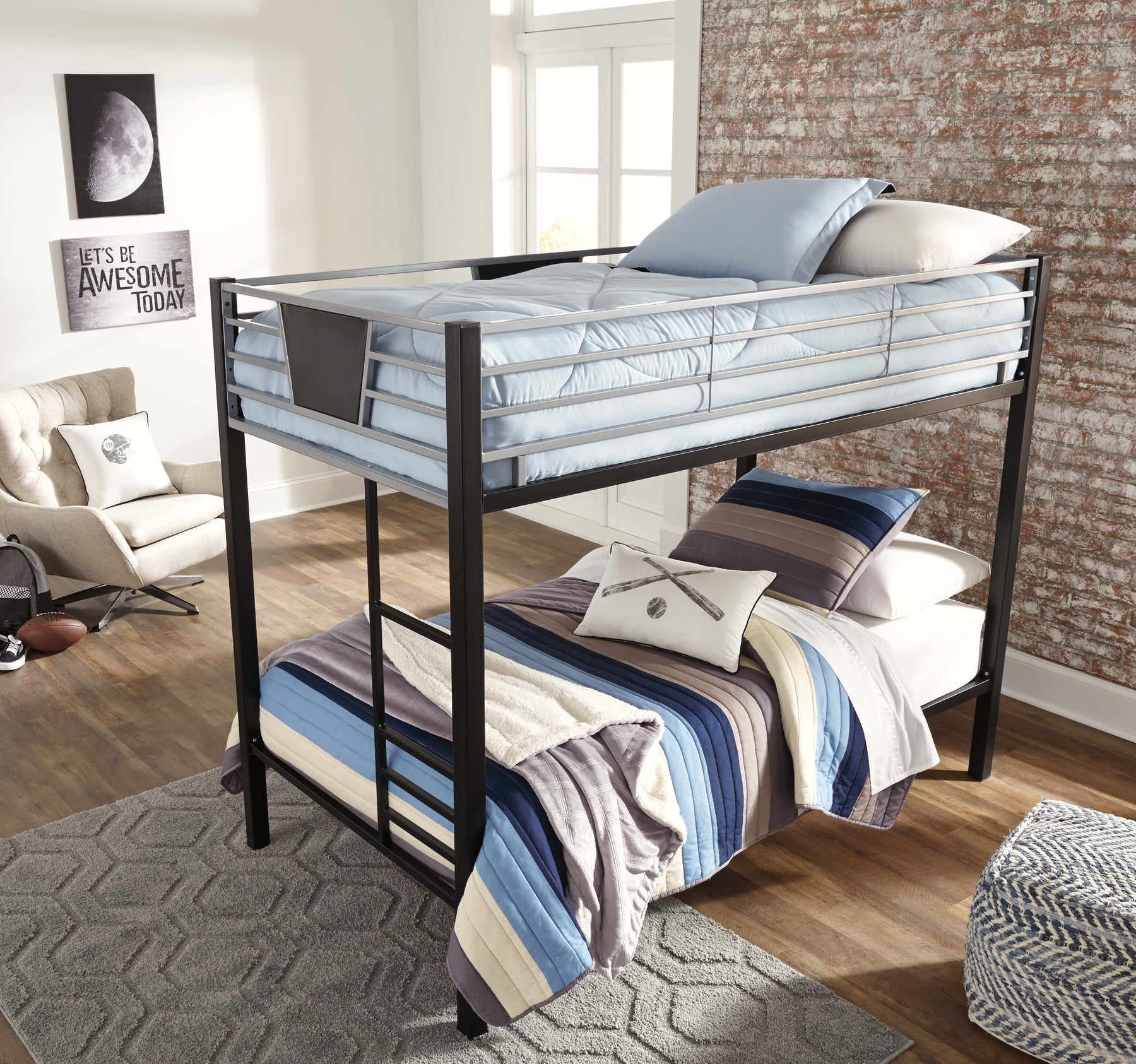 Dinsmore Twin/Twin Bunk Bed w/Ladder at Towne & Country Furniture (AL) furniture, home furniture, home decor, sofa, bedding