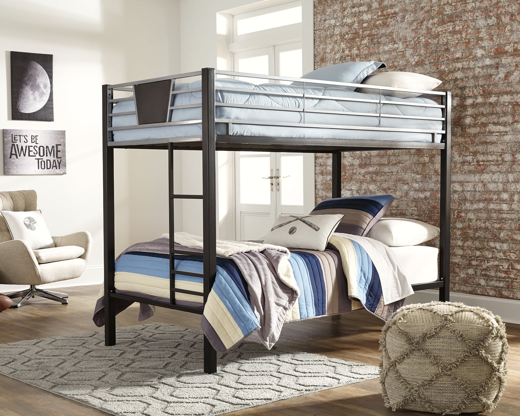 Dinsmore Twin/Twin Bunk Bed w/Ladder at Towne & Country Furniture (AL) furniture, home furniture, home decor, sofa, bedding